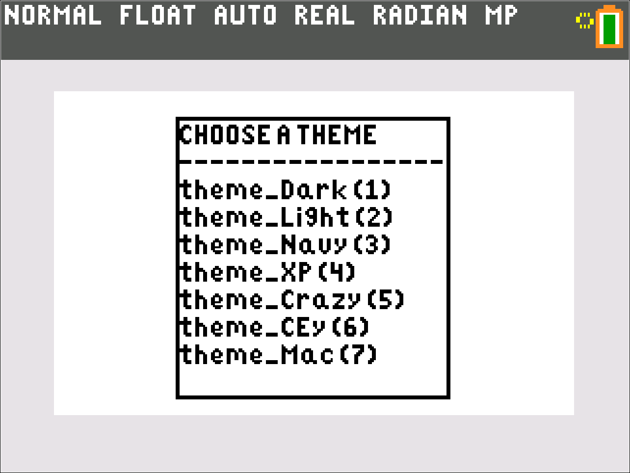 MAZETEST theme selection